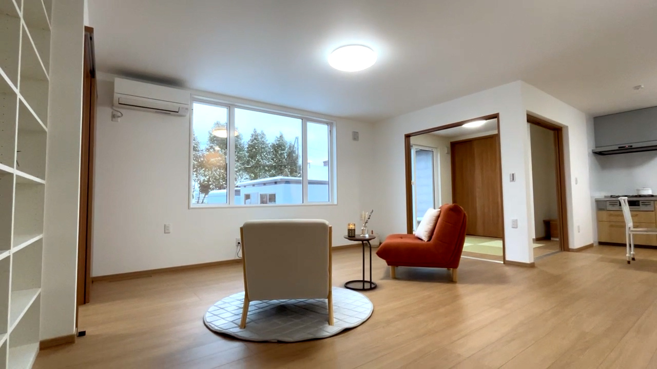 庭を望む解放感のあるリビングが快適な平屋